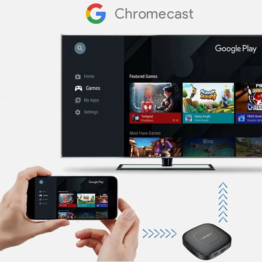 Mortal TV Box T1 Android 16 4K Media Player mit 8 GB RAM und 128 GB ROM in Schwarz - Bild 4