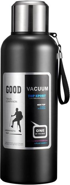 TOM TAN Goods Isolierflasche aus 316 Edelstahl mit Tee-Ei in Schwarz und Silber, 600 ml und 2000 ml - Bild 1
