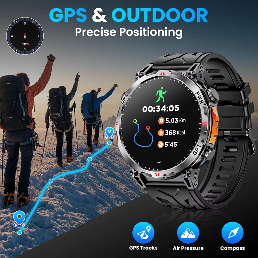 GUHUAVMI Smartwatch, GPS, 10 ATM, Herren - Bild 3