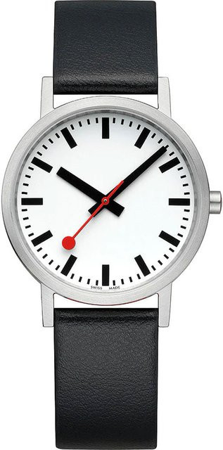 Mondaine Damenuhr, Quarz, Edelstahl, 36 mm, Leder, Weiß - Bild 1