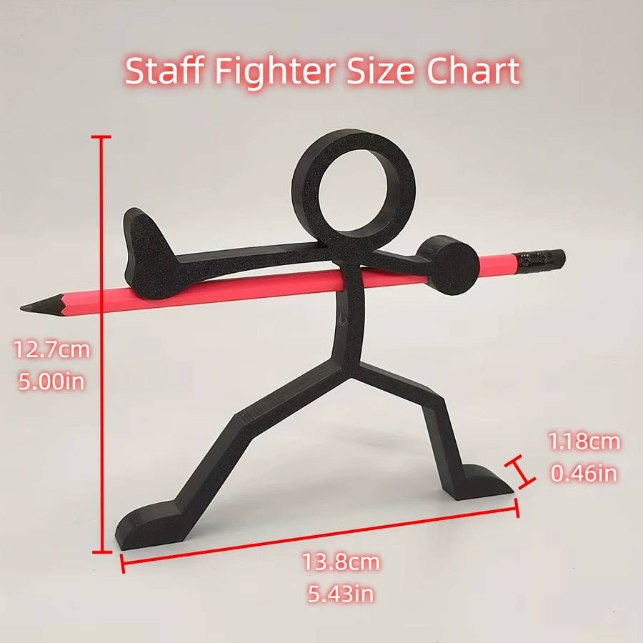 4er-Set 3D-gedruckte Stick-Figuren-Bleistifthalter in Schwarz aus Kunststoff als dekorative Stiftbehälter und Desktop-Ornamente - Bild 2