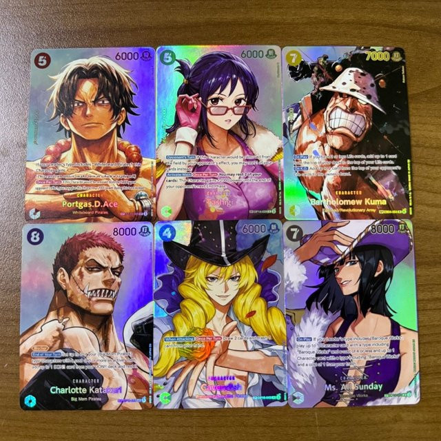 Bandai One Piece Charakterkarten, 6-teiliges Set, Piraten - Bild 1