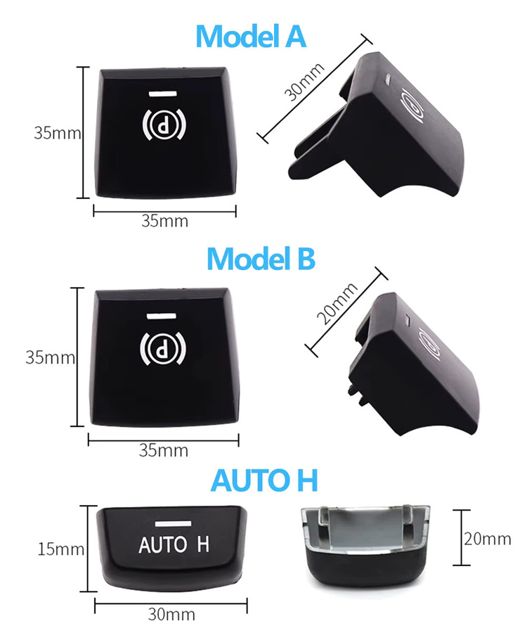 TNAI Abdeckung für die Auto Handbremse und Feststellbremse P-Taste in Schwarz für BMW M5 F01 F02 F07 F10 F11 F12 F15 F16 F25 F26 - Bild 3