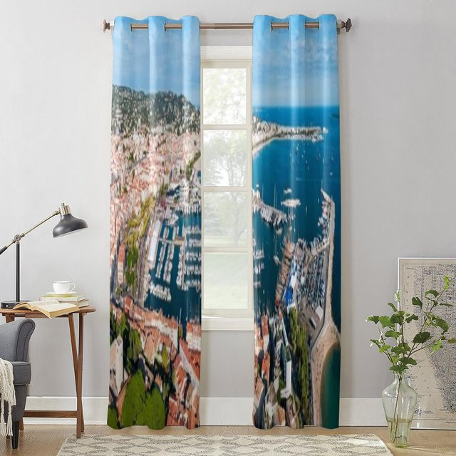 Super Six Moderne Semi-transparente Vorhänge aus Polyester in Grau, Breite: 135 cm, Höhe: 60 cm - Bild 1