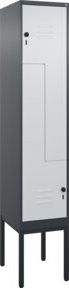 C+P Z-Spind Classic PLUS Gestell mit 2 Fächern und Sicherheits-Drehriegel, Farbe: Grau, H x B x T: 212 x 40 x 50 cm - Bild 1