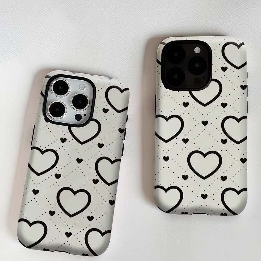 Potdemiel Aurea Case Matte Bumper MagSafe kompatible iPhone Hülle mit Herzgitter-Abdeckung in Weiß - Bild 3