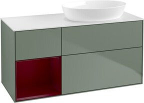 V&B Waschtischunterschrank Finion mit Wandbeleuchtung, lackiert, Breite: 120 cm, Tiefe: 50,1 cm, Höhe: 50,1 cm - Bild 1