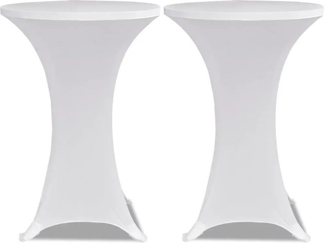 2er-Set vidaXL Stretch-Tischhusse für Stehtische, Weiß, Durchmesser: 80 cm - Bild 1