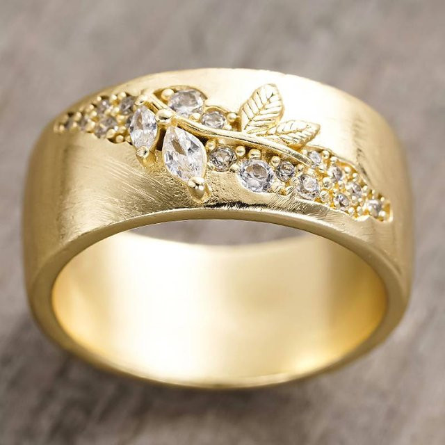 Huitan Ring, goldfarben, Zirkonia, Damen - Bild 1