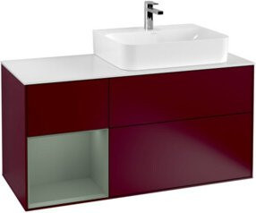 Villeroy & Boch Finion Waschtischunterschrank mit Abdeckplatte in Weiß und Peony Matt, Breite: 120 cm, Tiefe: 50,1 cm, Höhe: 50,1 cm - Bild 1