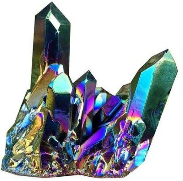 Regenbogen-Titan-Quarz Rohschleifkristall von Henglinpar in Multicolor als Reiki-Stein und Steinornament - Bild 1
