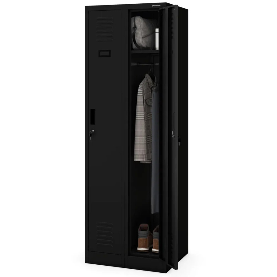 JAN NOWAK Umkleideschrank KACPER Spind mit 2 Abteilen in Schwarz, H: 180 cm, B: 60 cm, T: 50 cm - Bild 2