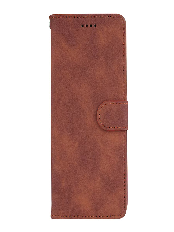 Luxuriöse magnetische Echtleder-Klapphülle im Brieftaschenstil für Apple in Beige oder Braun mit mattem Finish - Bild 4