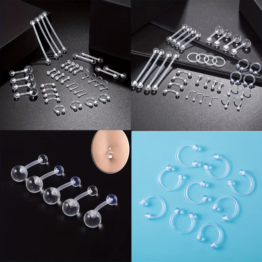 Piercing-Set Kunststoff, transparent, Unisex - Bild 3