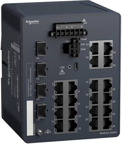 Schneider Electric MCSESM243F4LG0 Netzwerk Switch 1 GbE Ethernet/LAN Schwarz - Bild 1