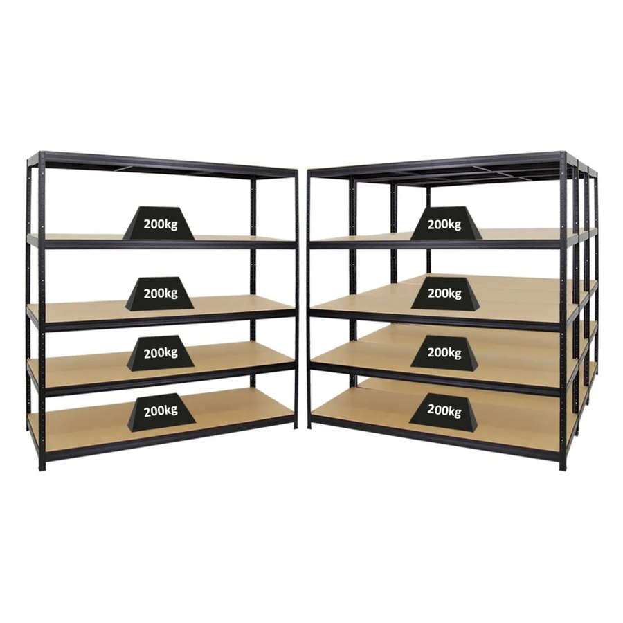 PROREGAL Schwerlastregal Giant Elephant Set aus 4 Regalen, Schwarz, H x B x T: 180 x 180 x 60 cm, Fachlast 200 kg, mit verstellbaren MDF-Holzböden - Bild 2