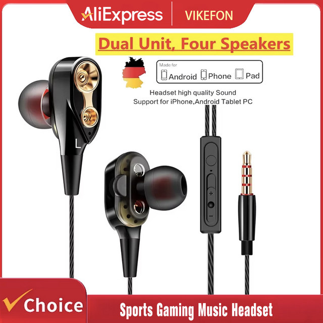 QKZ CK8 In-Ear Kopfhörer mit 3,5 mm Klinke, HiFi Stereo Headset mit Mikrofon und Kupfer-Treiber, Silber - Bild 1