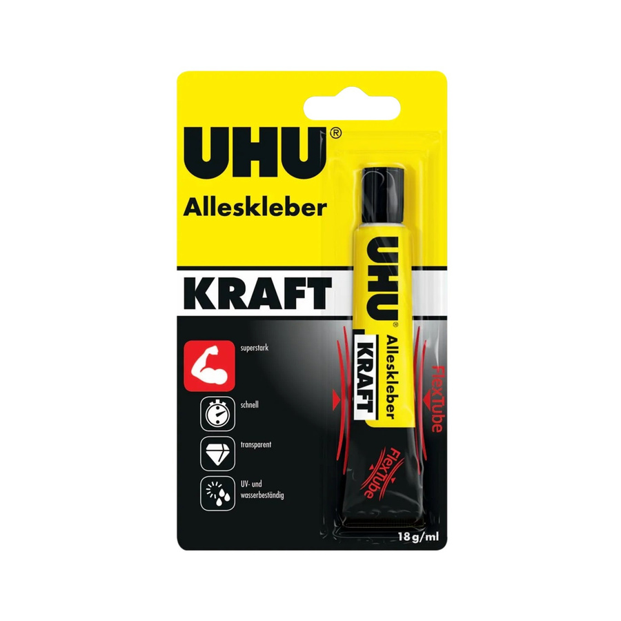 UHU Alleskleber Kraft Flex + Clean Transparent 18 g - Bild 3