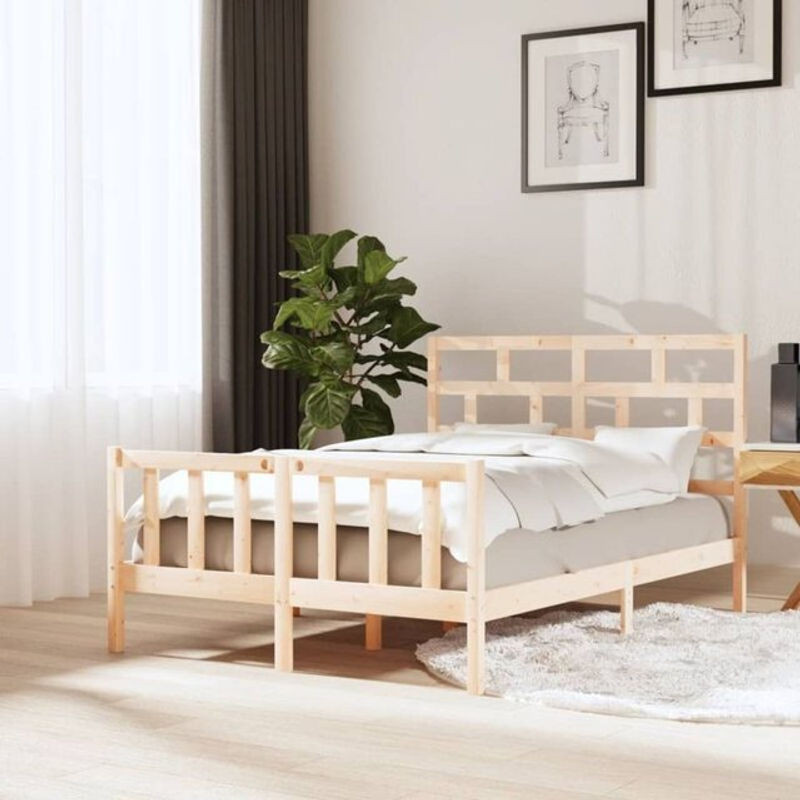 Massivholzbett Vidaxl aus Kiefer in Braun und Natur im skandinavischen Design, B/T: 120 x 200 cm - Bild 1