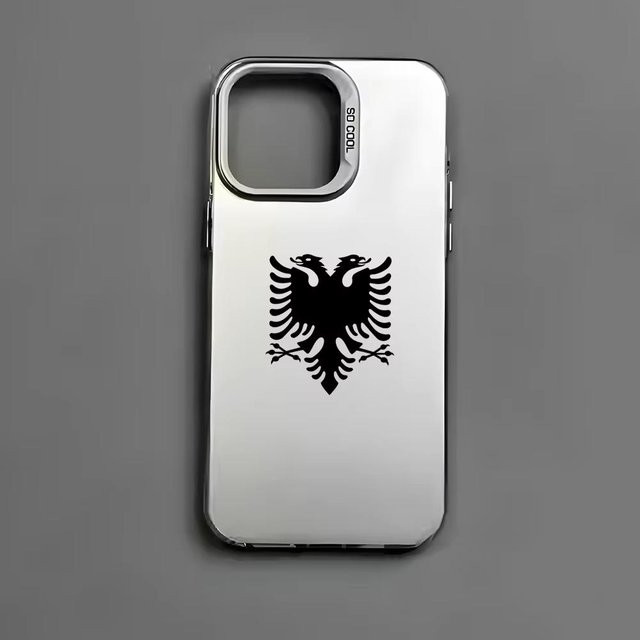 Stoßfeste Handyhülle mit Albanischer Flagge für iPhone 17 Air 16 15 14 13 12 11 Pro Max Plus Mini SE Transparent - Bild 1