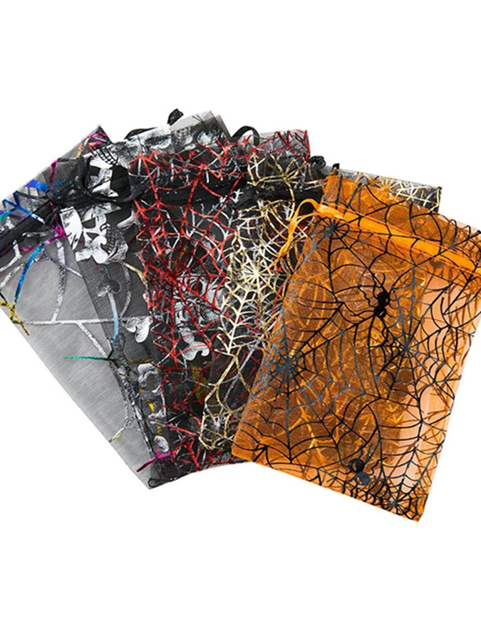 Ataozhekou Halloween Organza Beutel mit Kordelzug als Geschenkverpackung in Multicolor - Bild 3