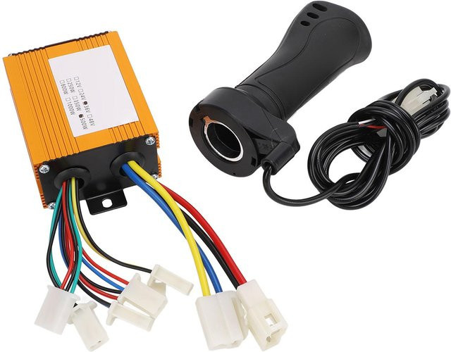 Shoemst Gebürsteter Controller und Gasgriff Set für Elektrofahrrad und Dreirad, 36V 500W, Schwarz und Multicolour - Bild 1