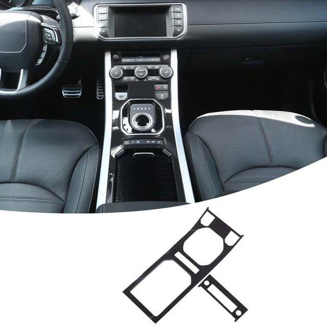 Suetlcoity Zubehör für die Mittelkonsole und Schalttafel als Getriebe-Shift-Panel Abdeckung in Schwarz für Land Rover Range Rover Evoque 2012-2018 - Bild 1