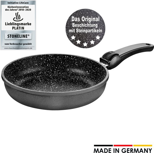STONELINE Bratpfanne aus Kokillenguss mit abnehmbarem Griff, Durchmesser: 20 cm, Antihaftbeschichtung aus Keramik und Aluminium, Backofenfest - Bild 1