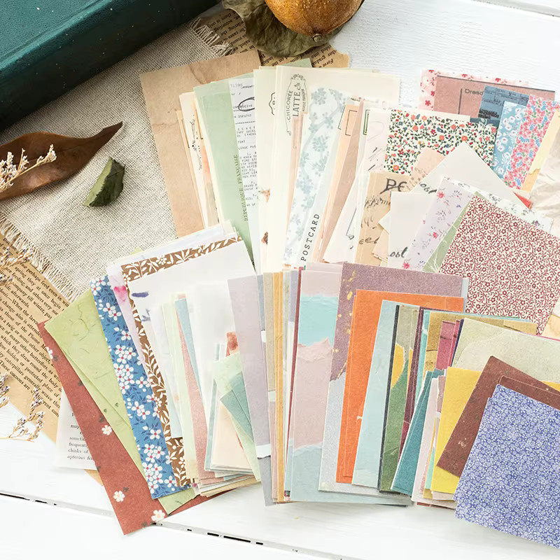 JIANQI Vintage Collage Scrapbooking Papier Set mit 60 Blatt in Multicolour für DIY Kartenherstellung und kreatives Memo-Briefpapier - Bild 2