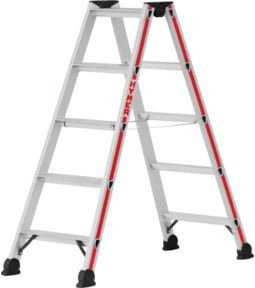 Hymer Stufenstehleiter in Silber, beidseitig begehbar, 2x5 Stufen - Bild 1