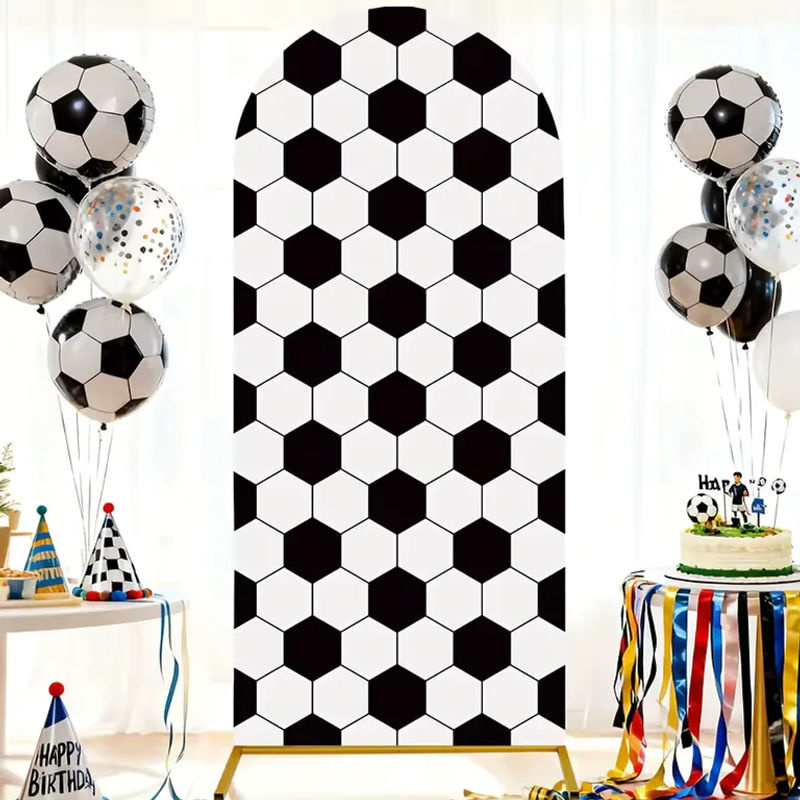 VIKAMA Fußball Geburtstag Hintergrundstoff für Kinder, mehrfarbig, B/H: 120 x 50 cm - Bild 3