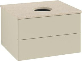 V&B Waschtischunterschrank Antao ohne Frontstruktur in Grau lackiert B/T/H: 60 x 36 x 50 cm - Bild 1