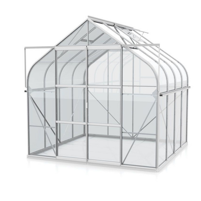 Vitavia Gewächshaus Dione 6700 mit Stahlfundamentrahmen und ESG-Sicherheitsglas in Silber, 6,7 m² - Bild 1