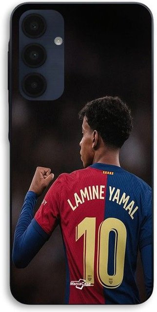 MANIACASE Handyhülle für Samsung Galaxy A25 aus Silikon TPU in Schwarz mit FC Barcelona Design - Bild 1