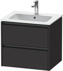 Duravit Waschtischunterschrank Ketho.2 in Graphit Matt mit 2 Schubladen, wandhängend, B: 61 cm, T: 48 cm, H: 55 cm - Bild 1