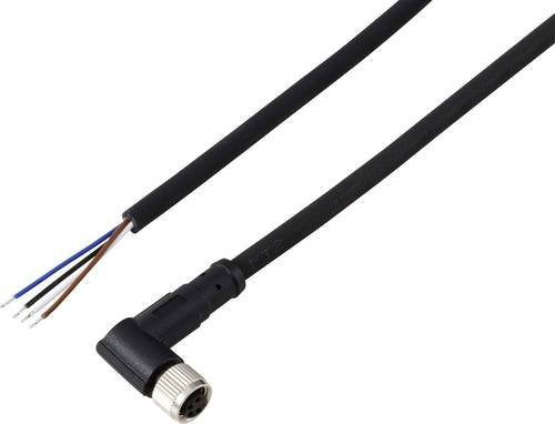 TRU COMPONENTS Anschlussleitung TC-13751828 M8 x 1 Buchse gewinkelt 4-polig Schwarz 5m - Bild 1