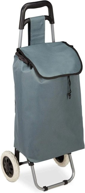 Relaxdays Einkaufstrolley aus Polyester in Grau, klappbar, B/T/H: 92,5 x 42 x 28 cm - Bild 1