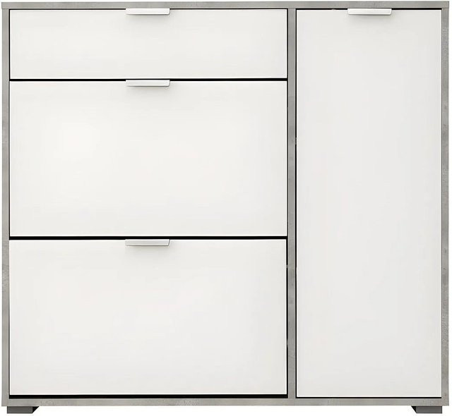 Schuhschrank Arietta Vente-unique in Grau und Weiß mit einer Breite von 102 cm - Bild 1