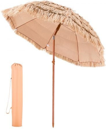 VEVOR Tiki Sonnenschirm im hawaiianischen Stil mit PP-Stroh und 8 Metallrippen, beige, Durchmesser: 182,8 cm - Bild 1