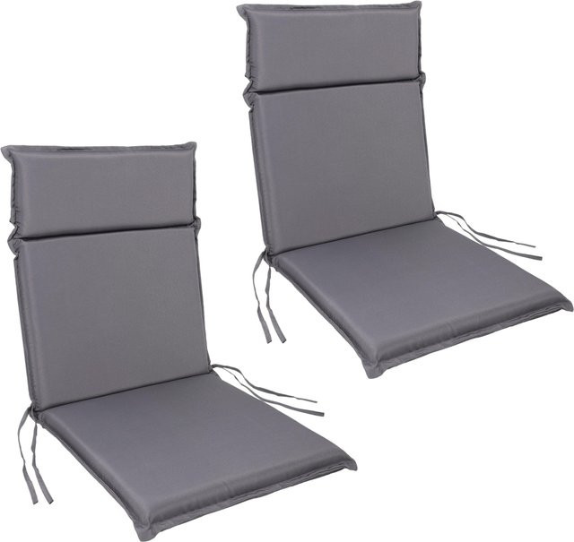 Albatros 2er Set Gartenstuhl Sitzauflagen Anthrazit, UV-beständige und wasserabweisende Sitzkissen für Hochlehner, B/H: 45 x 99 cm - Bild 1