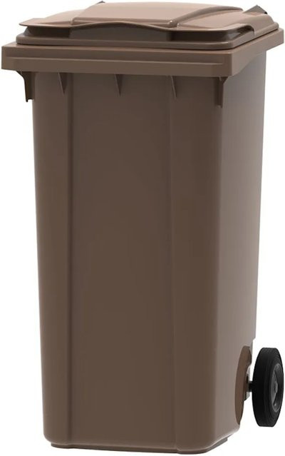 PROREGAL Mülltonne Müllgroßbehälter mit 2 Rädern, 240 Liter, Braun, H x B x T: 107,9 x 58,3 x 73,7 cm - Bild 1