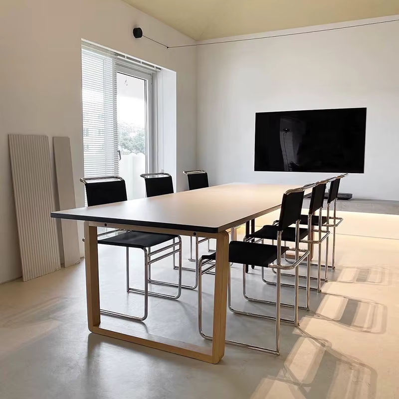 UOSU Bauhaus Esszimmerstuhl aus Edelstahl in Schwarz und Silber - Bild 4