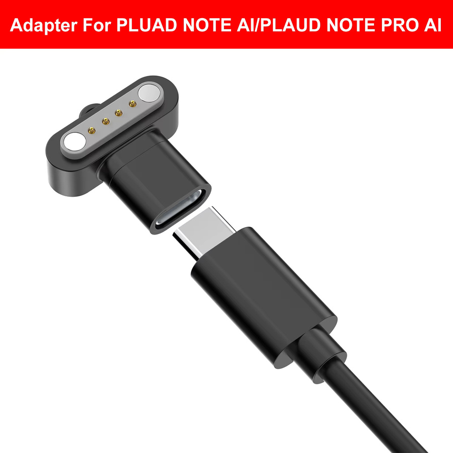 APWIKOGER USB-C-Adapter 4-Pin Schnellladekabel-Konverter für PLAUD NOTE AI und PLAUD NOTE PRO AI Diktiergerät in Schwarz - Bild 4