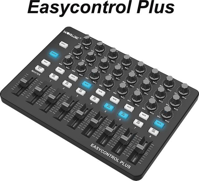 Worlde Easycontrol Plus MIDI-Controller in Schwarz mit 24 Drehreglern, 9 Fadern und 18 programmierbaren Tasten - Bild 1