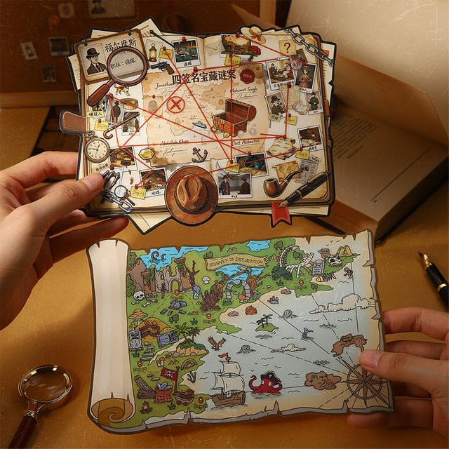 JIANQI Retro Exploration Notes 3D Abenteuer-Landschaftsaufkleber DIY Taschenkabinen-Szenen-Aufkleber Scrapbook-Zubehör in Multicolour - Bild 1
