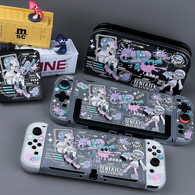 YTYIN Splatoon Schutzhülle im Kawaii Cartoon Design für Switch 2, Multicolor, dockbar - Bild 1
