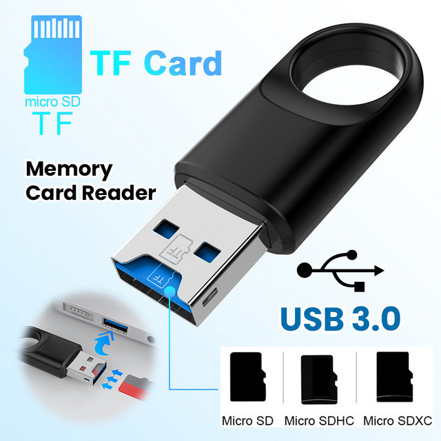 ALLOET USB 3.0 SD-Kartenleser Adapter in Schwarz für PC, Laptop, Smartphone und Fahrtenschreiber - Bild 1
