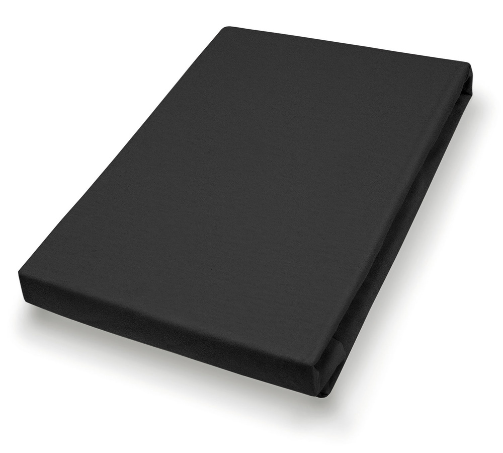 H.G. Hahn Spannbetttuch Feinjersey aus Baumwolle mit Elastan in Schwarz, B/T: 200 x 200 cm - Bild 2