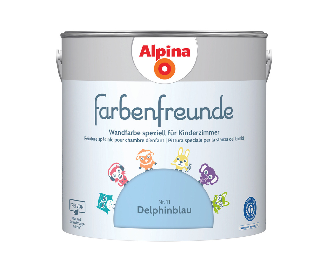 Alpina Farbenfreunde Nr. 11 Wandfarbe Delphinblau Matt 2,5 l - Bild 1
