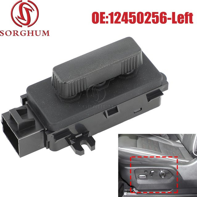 SORGHUM Elektrischer Sitzverstellschalter vorne links für Chevrolet Silverado GMC Sierra Yukon XL 1500 (1999–2007), Schwarz - Bild 1